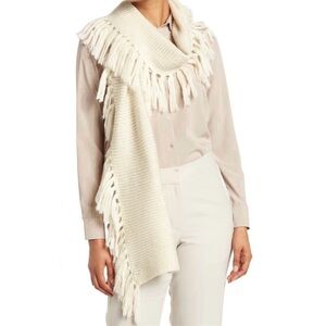NWT FRYE Fringe Trim Knit Cozy Long Scarf